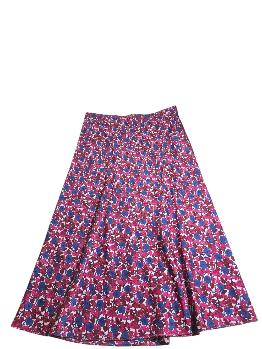 J.Crew Gwyneth Slip Skirt Berry Floral Midi A-Line Size M